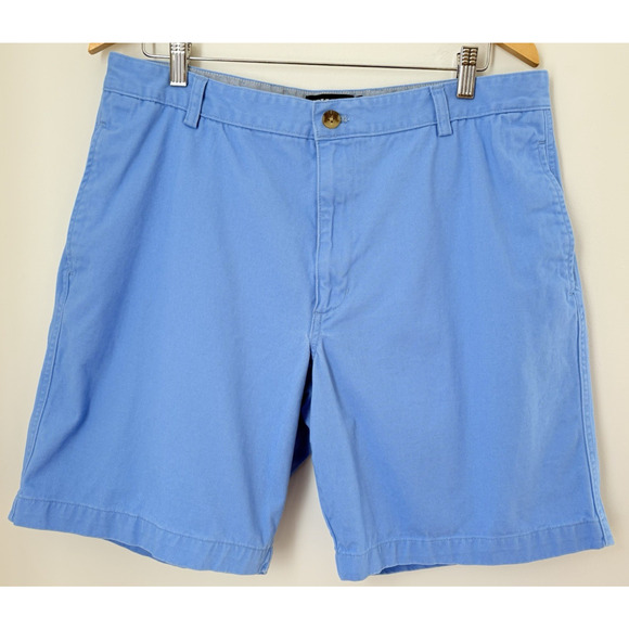 CHAPS Chino Shorts Size 36 | 100% Cotton Blue Flat Front Classic Preppy Coastal - Picture 1 of 5